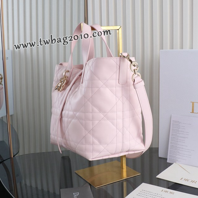 Dior专柜新款迪奥高仿原单原厂级Toujours竖版系列中号粉色M2835菜篮子 djfk1462